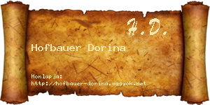 Hofbauer Dorina névjegykártya