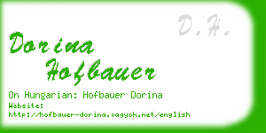 dorina hofbauer business card